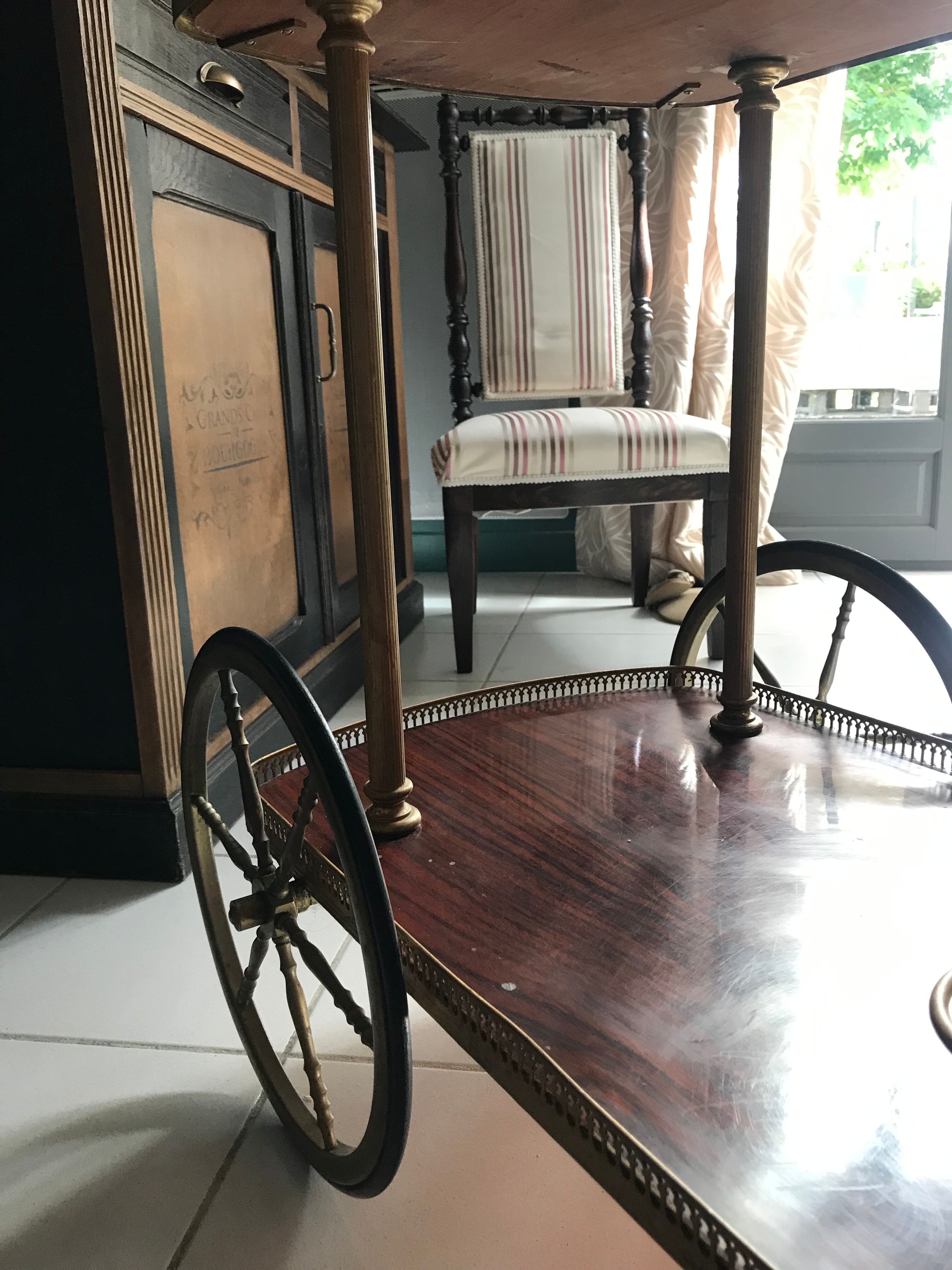 Rolling service wood and brass