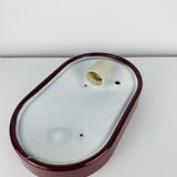 Prisma industrial bulkhead wall light, red, vintage