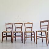 Antique wooden bistro chairs - floral seat