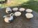Coffee or tea service, earthenware with rustic motif, Keralux, Boch
