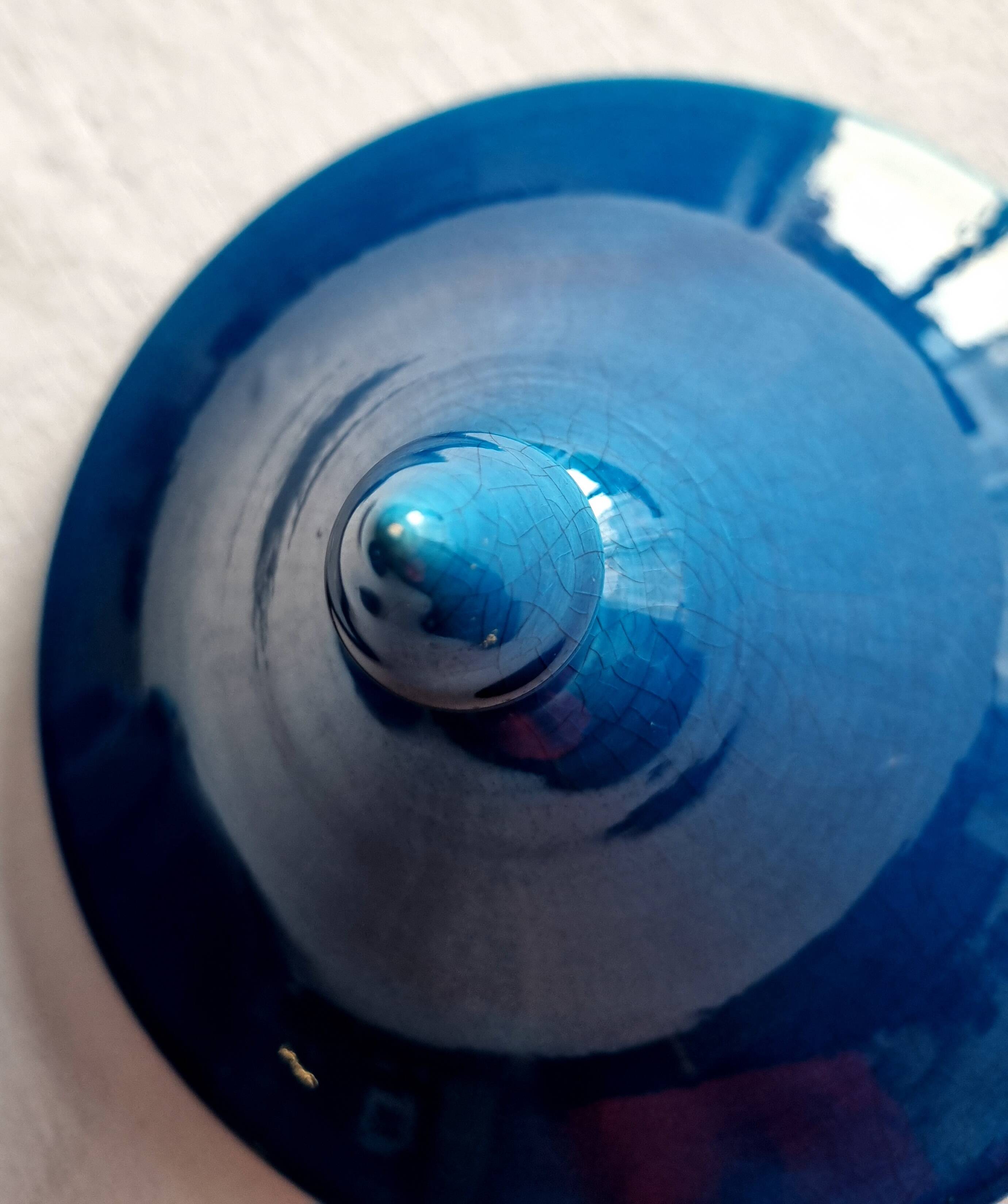 Turquoise blue vegetable bowl