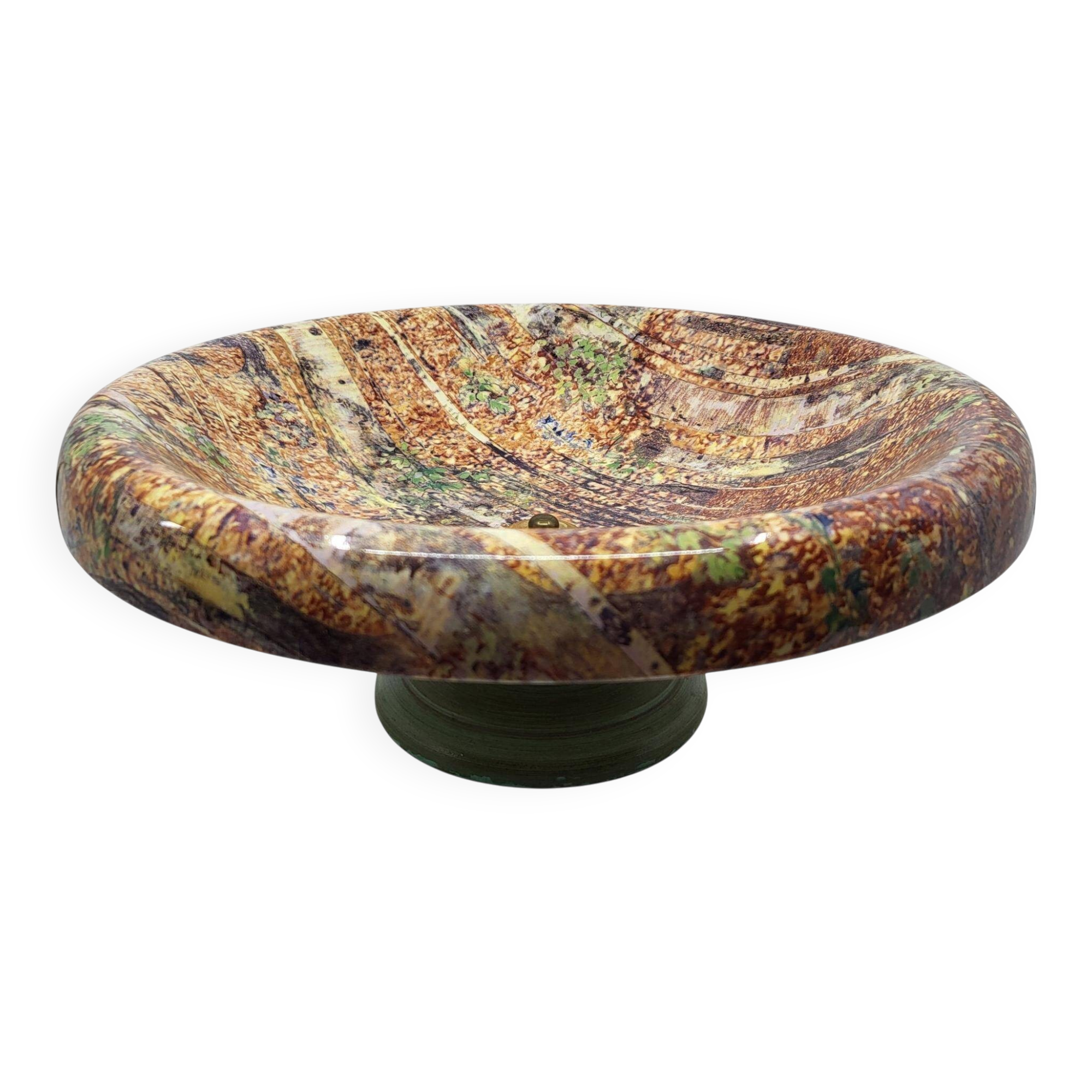 Large empty pocket bowl by Maison Lancel in Mid Century Modern ceramic.