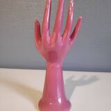 Hand pink ceramic soliflora