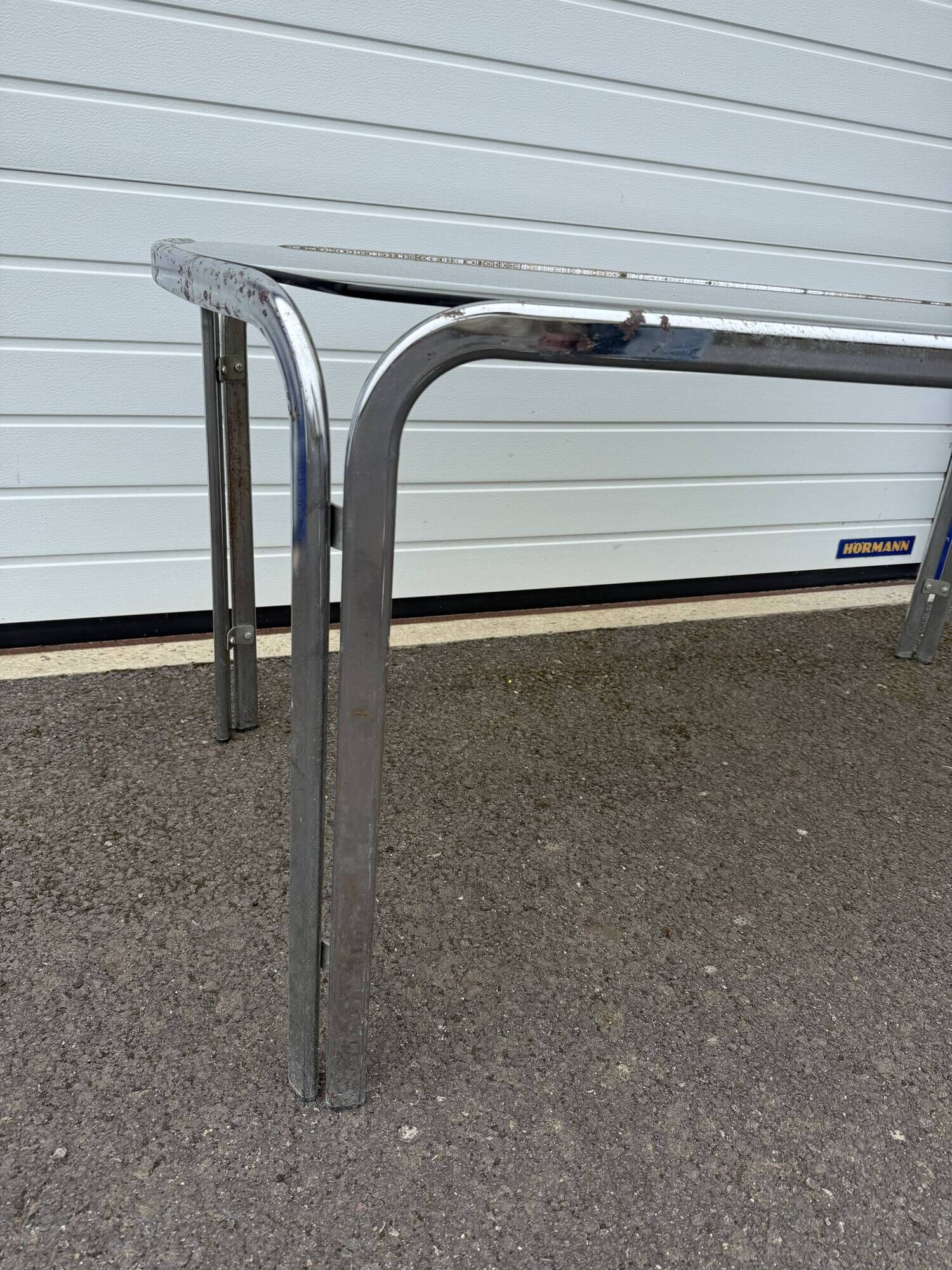 Vintage 70s smoked glass dining table