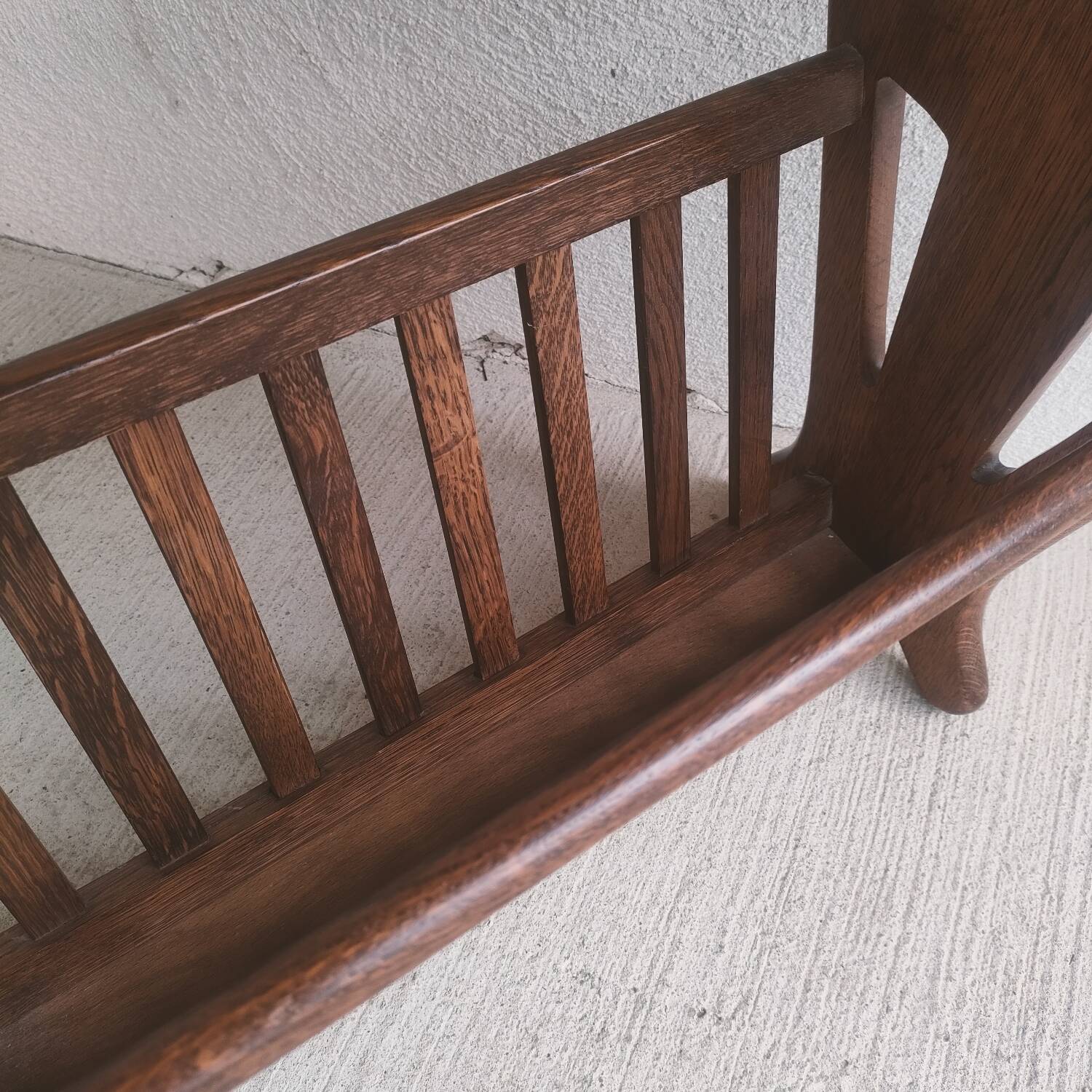 Vintage wooden magazine rack