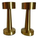 Duo of golden touch lamps