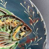 Large hollow ceramic dish signed Salamò La Bisbal (Spain)