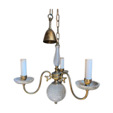 Glass and brass chandelier