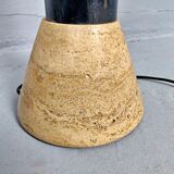 Mid century travertine and plexiglass italian floor lamp