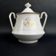 Large 19th century Paris porcelain sugar bowl with ARJ gold monogram