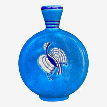Longwy - glazed earthenware gourd vase for primavera