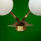 Pair of double wall sconces in brass and opaline – 1950s