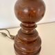 Turned wood and velvet lamp