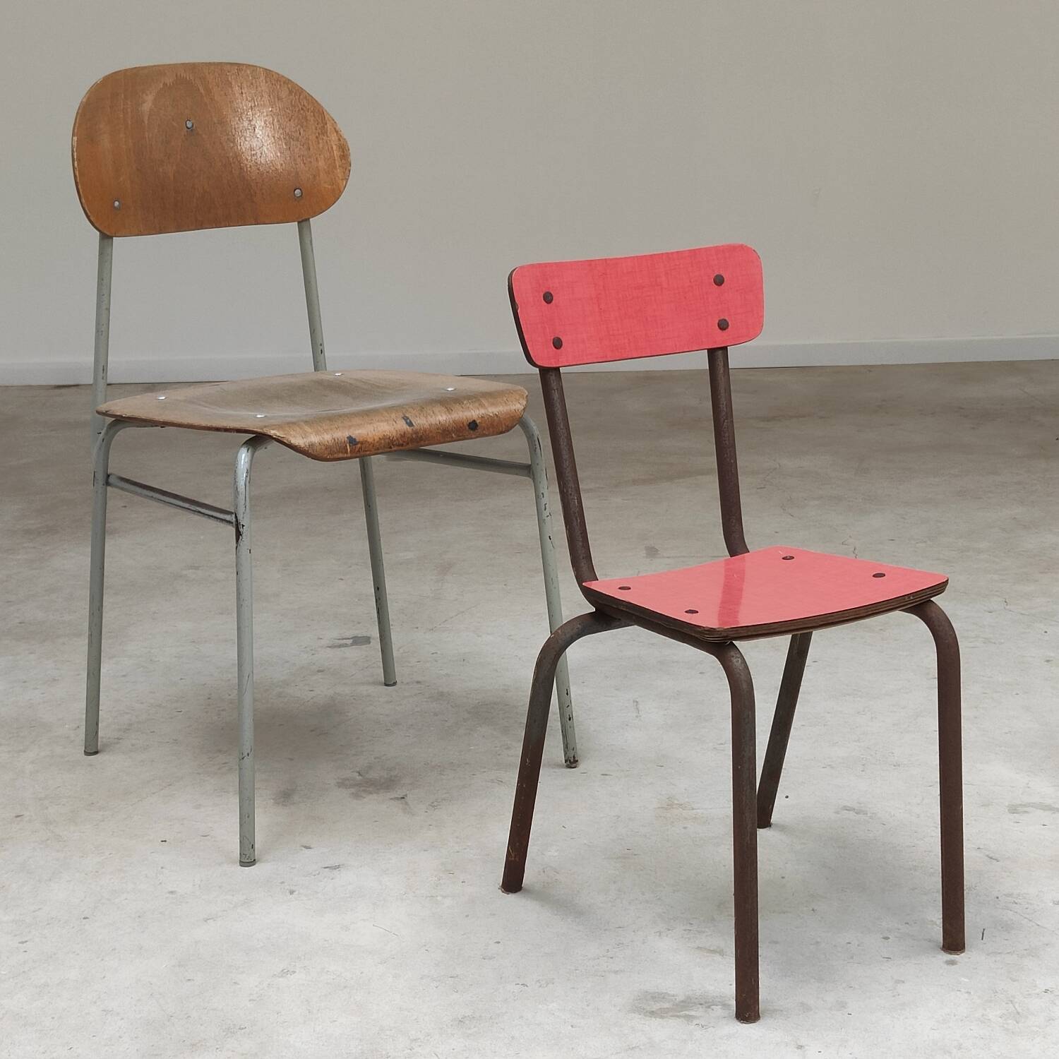 Pink Formica children's chair