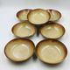 Lot 7 Flamed Stoneware Soup Plates 1970