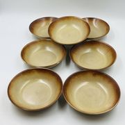 Lot 7 Assiettes Creuses en Grès Flammé 1970
