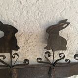 Hook "rabbits" 6 hooks in vintage wrought iron