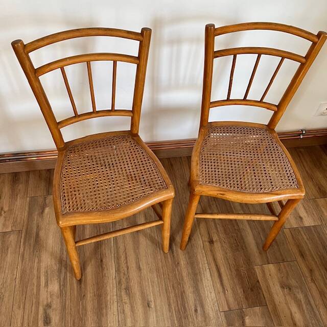 Pair of cane chairs