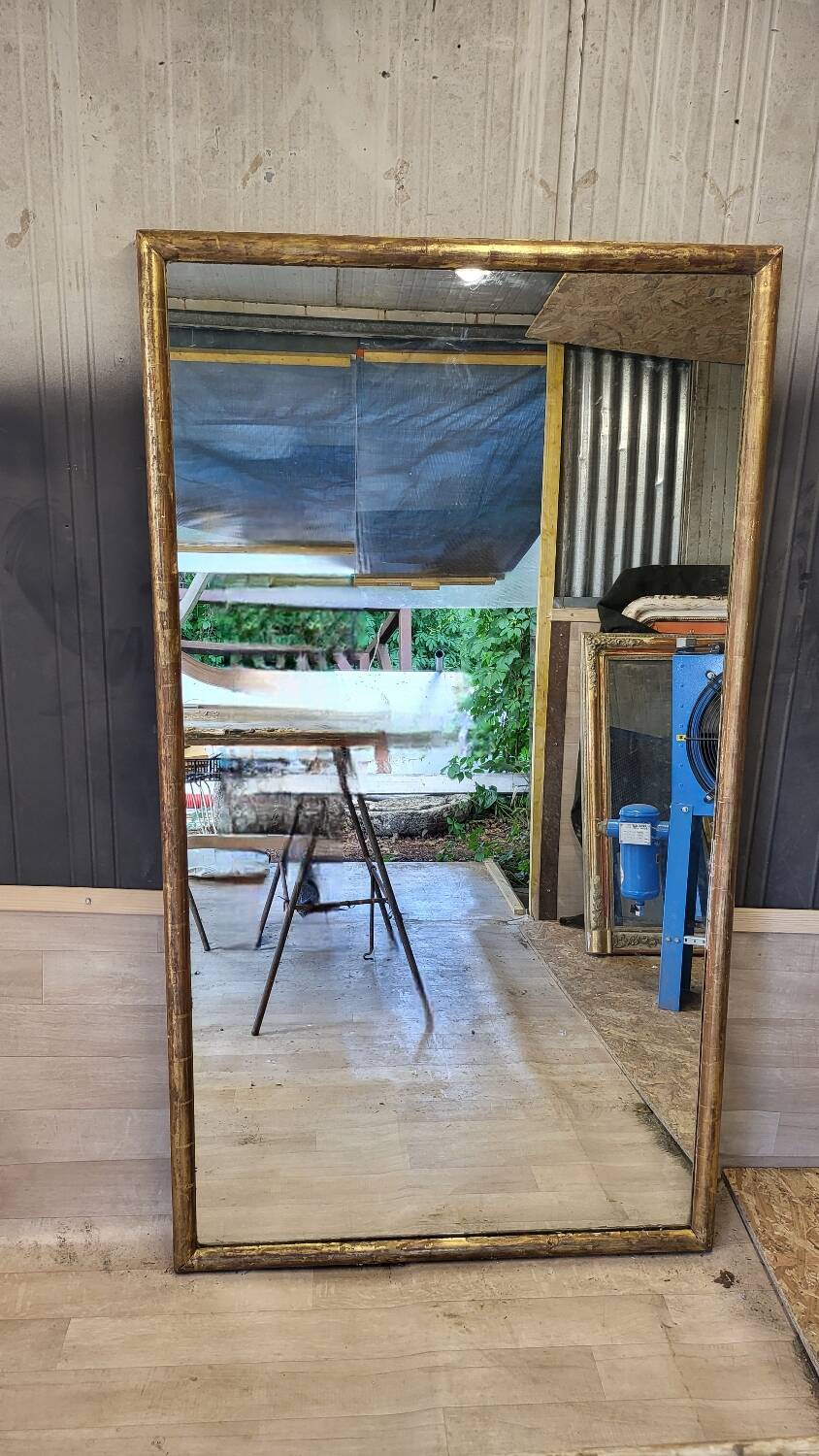Restored antique gilded mirror – large format