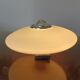 Pair of wall lamps saucer space age in white opaline 1970