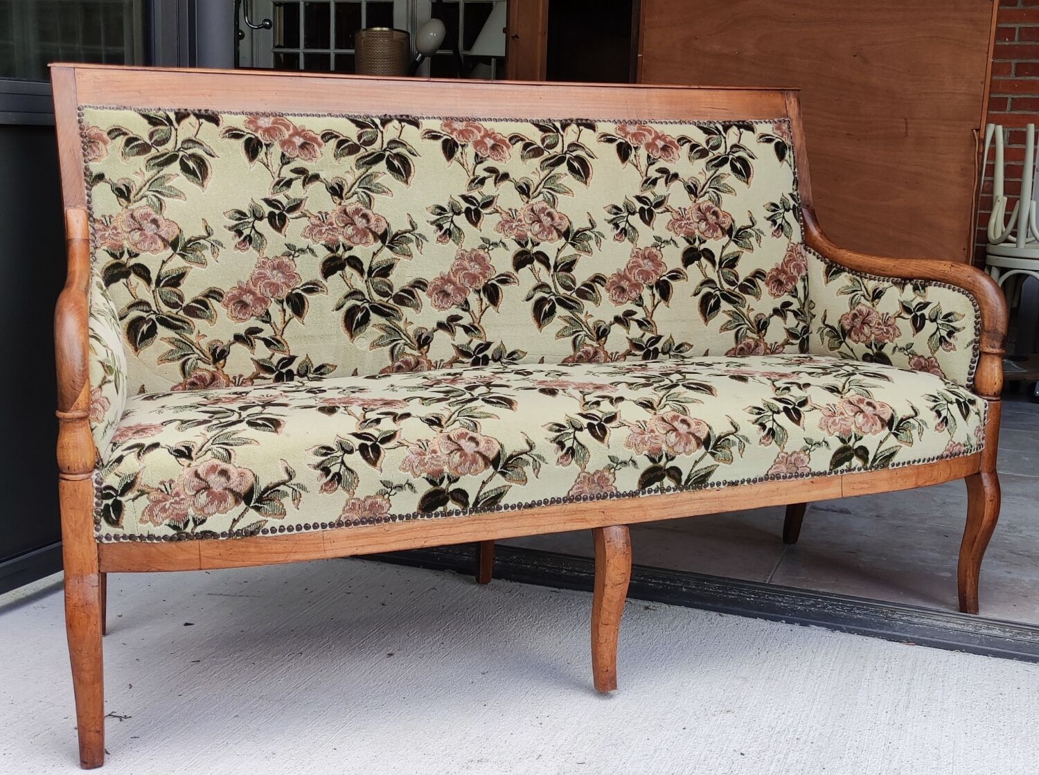 Old cherry wood bench