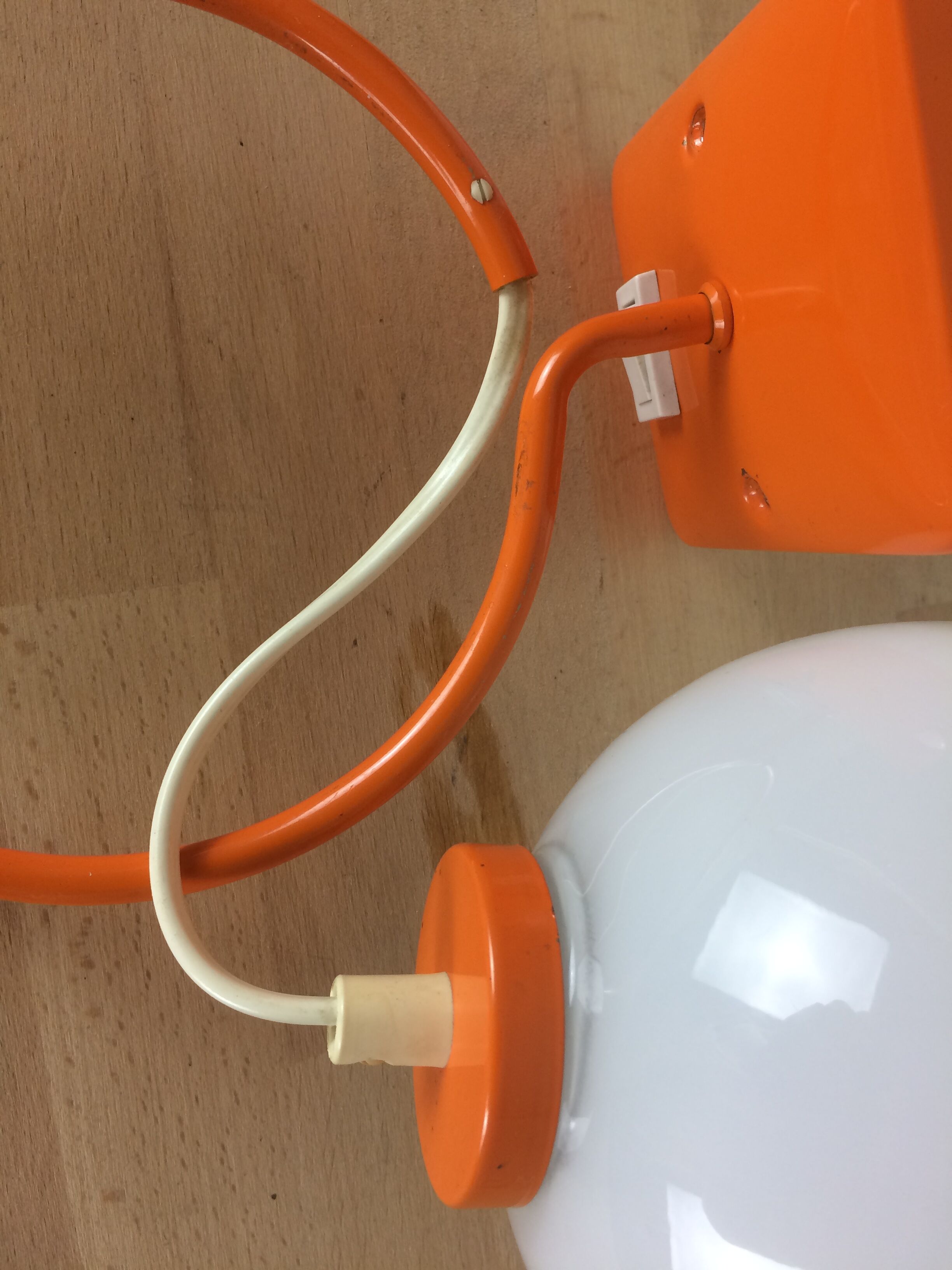 Wall light globe space age orange 70s