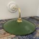 Vintage wall lamp in green enamelled sheet metal electrified to nine