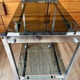 Chrome and glass serving trolley