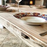 Farmhouse table in solid oak and pine, raw, washed, 212x93