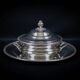 Silver-plated vegetable dish with matching tray – stamped