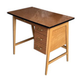Modernist desk with drawers and formica top - vintage 1960