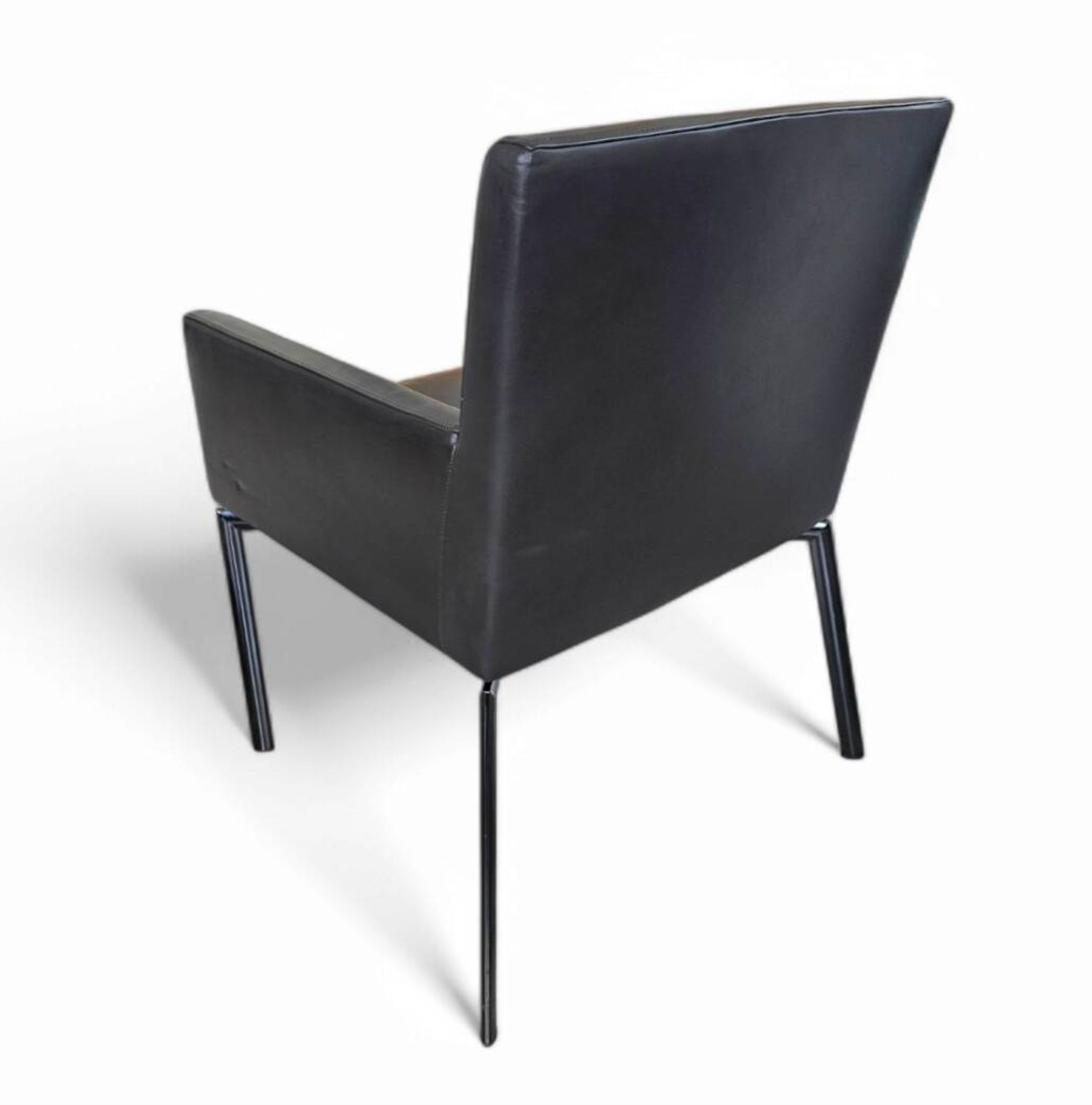 Paire de fauteuils Manet Minotti 2004 / cuir marron foncé / chrome