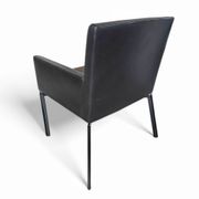 Paire de fauteuils Manet Minotti 2004 / cuir marron foncé / chrome