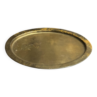Petit plateau doré ovale vintage indien L14,5