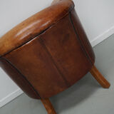Vintage Dutch Cognac Colored Leather Club Chair
