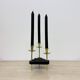 Mid century candle holder brass and lucite , 1970s