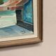 Huile sur toile du milieu du siècle – « Scène de ville » par WB, signée, vintage et encadrée 40×47cm