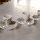 6 floral egg cups with their early 20th century porcelain bowl