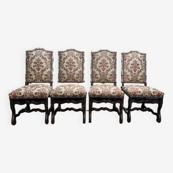 Set of 4 Louis XIII "Sheep bone" chairs