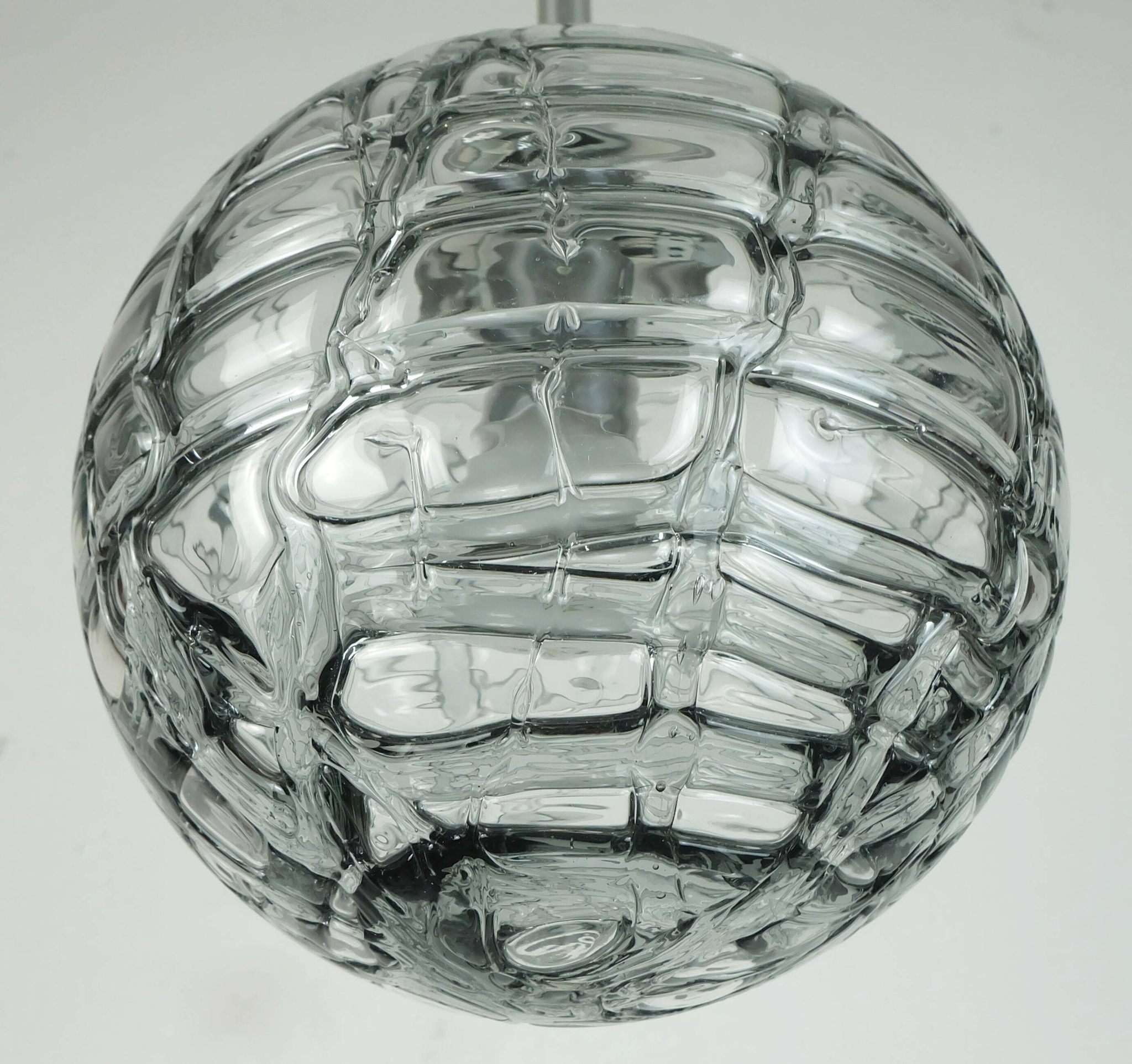 No. 2 of 2 - elegant doria pendant lamp clear and smoke grey 60s 70s