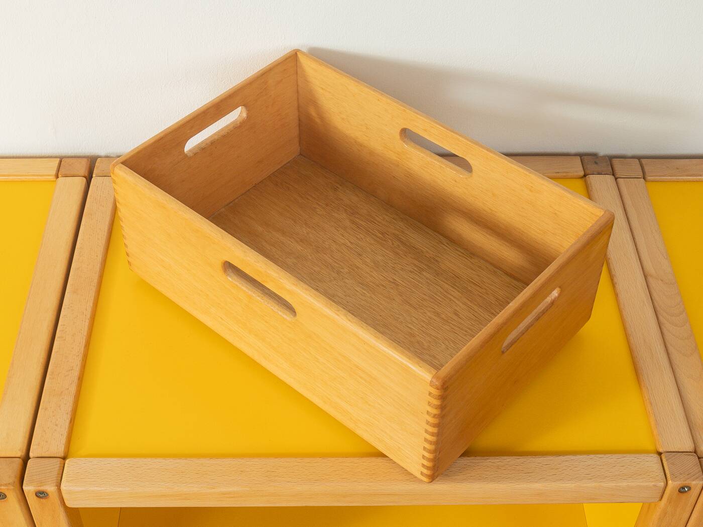 Flötotto modular system, 1970s, yellow, beech, four-piece