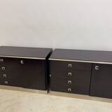 Pair of chests of drawers abbondinterni mahogany almost black.