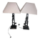 Paire de lampe sculpte en teck