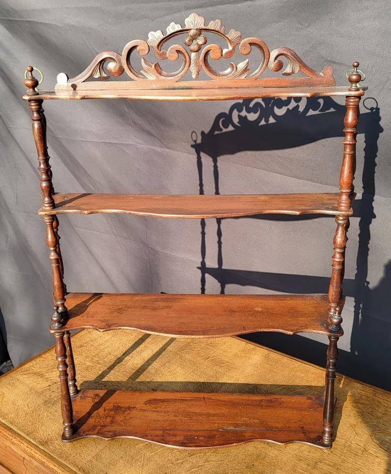 19th century molded mahogany wall shelf Louis-Philippe