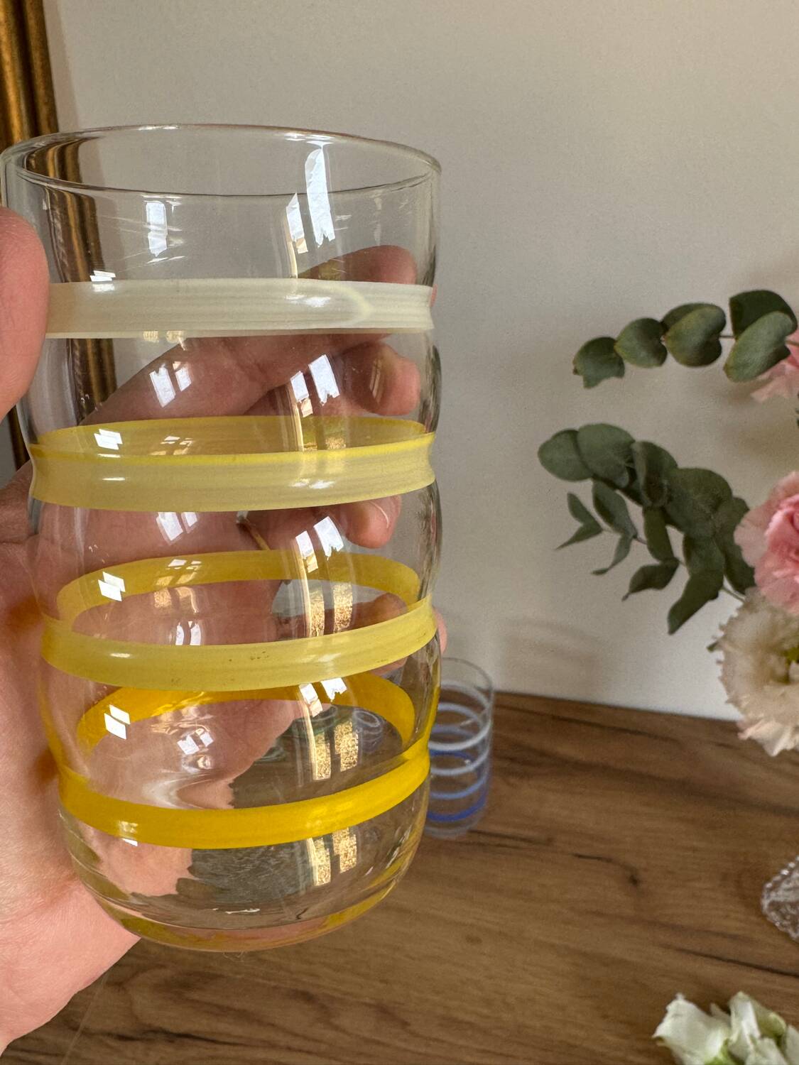 5 vintage orangeade glasses