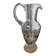 Large carafe / Jug in Paris crystal with stained glass decoration signed H 30 cm