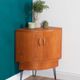Retro Teak 1960s G Plan Fresco Corner Unit Bar Drinks Cabinet On Hairpin Legs