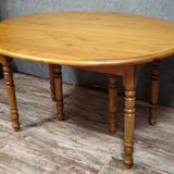 Large six-legged table in Louis Philippe style made of poplar from the 20th century.