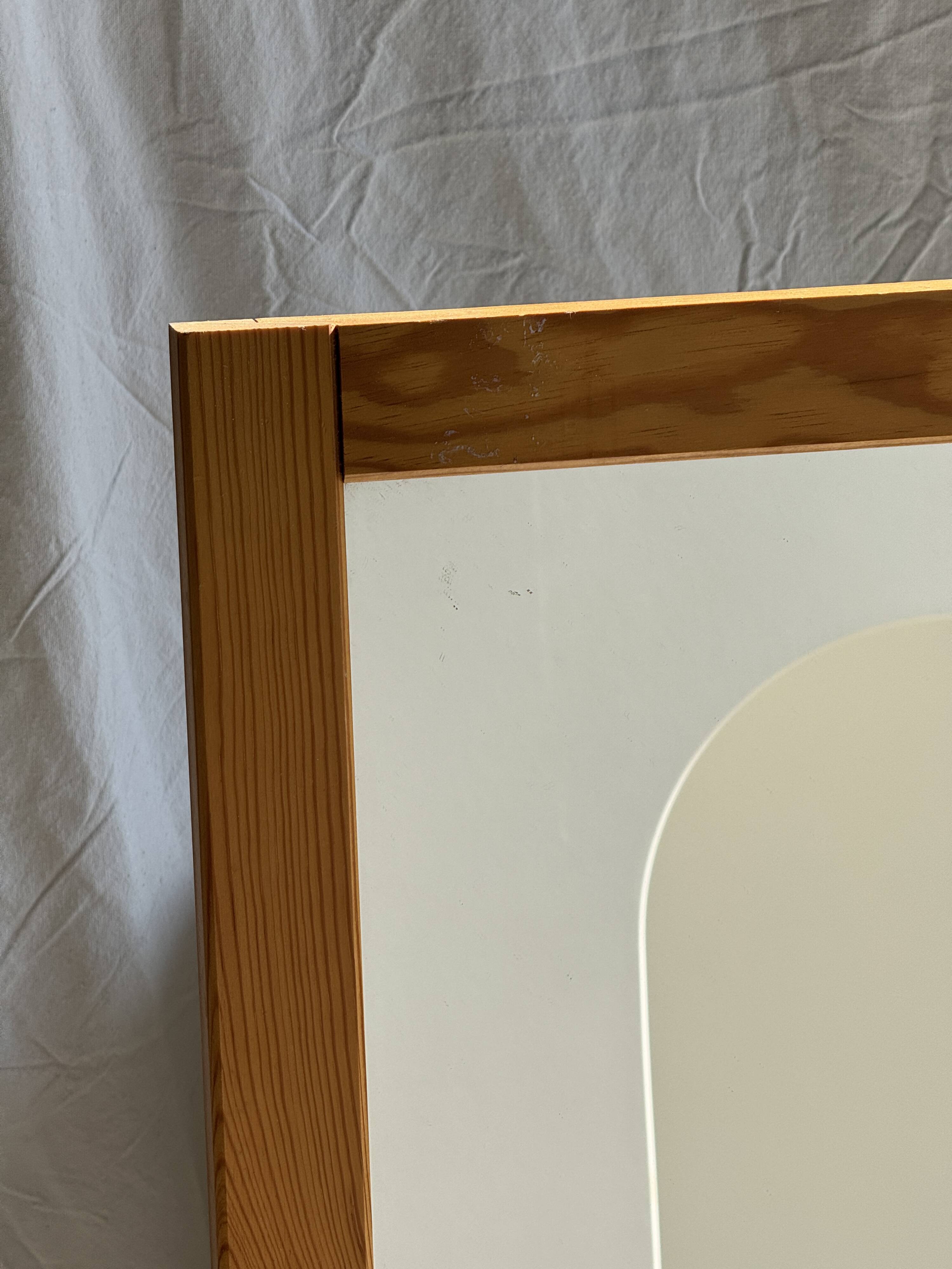 Small rectangular pine mirror 55x45