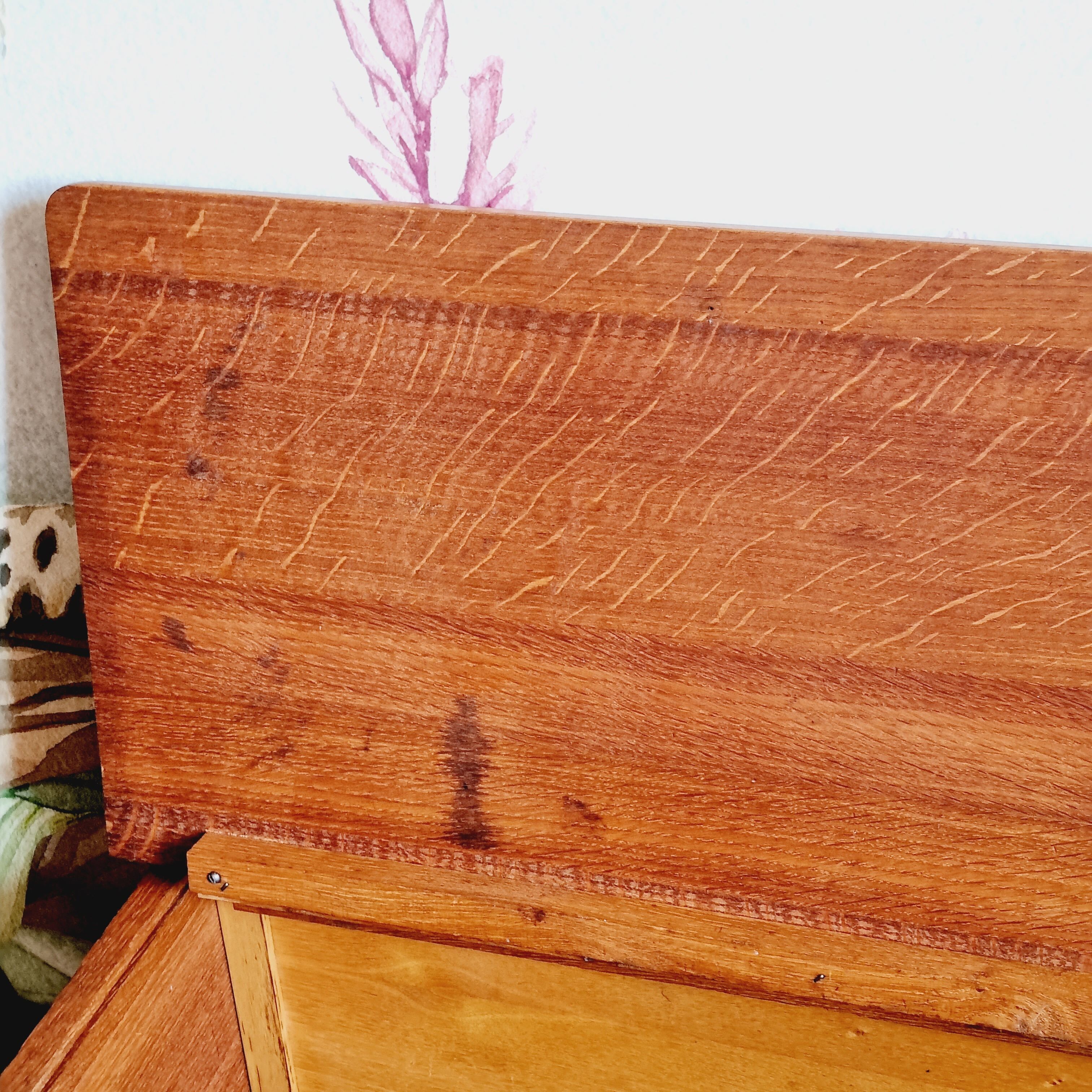 Bench chest veneer oak and rattan